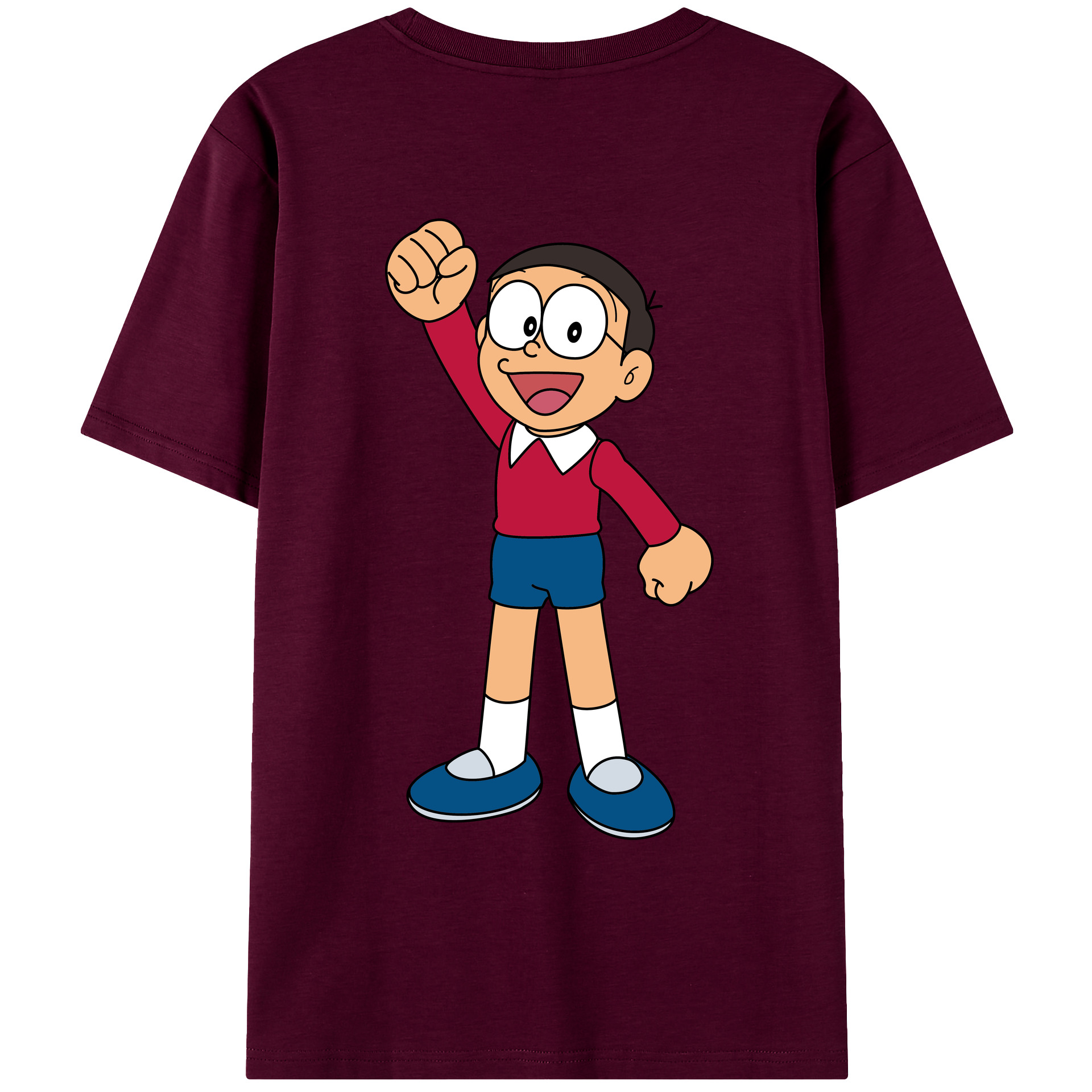 （画像用） ドラえもん 野比 のび太 Doraemon Nobita Nobi レディース半袖Tシャツ(バックプリント)